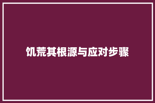 饥荒其根源与应对步骤