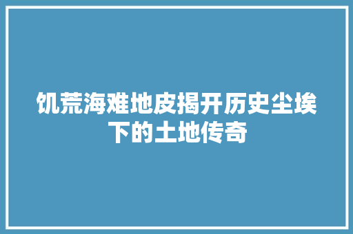 饥荒海难地皮揭开历史尘埃下的土地传奇