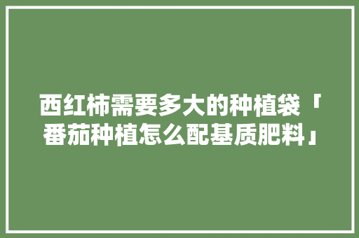 西红柿需要多大的种植袋「番茄种植怎么配基质肥料」 西红柿需要多大的种植袋「番茄种植怎么配基质肥料」 植物种类