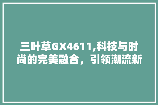 三叶草GX4611,科技与时尚的完美融合，引领潮流新篇章