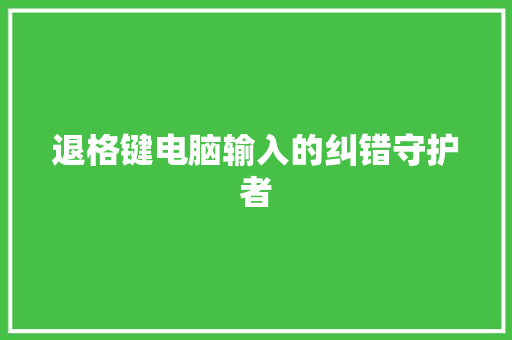 退格键电脑输入的纠错守护者