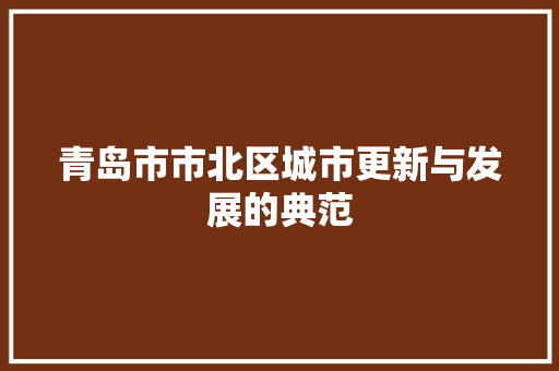 青岛市市北区城市更新与发展的典范