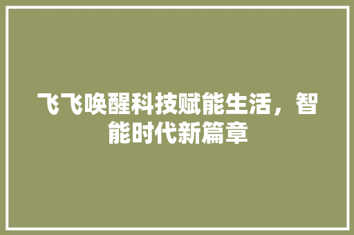 飞飞唤醒科技赋能生活，智能时代新篇章