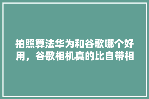 拍照算法华为和谷歌哪个好用，谷歌相机真的比自带相机好用吗