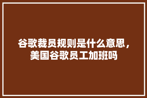 谷歌裁员规则是什么意思，美国谷歌员工加班吗