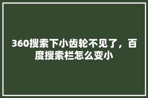 360搜索下小齿轮不见了，百度搜索栏怎么变小