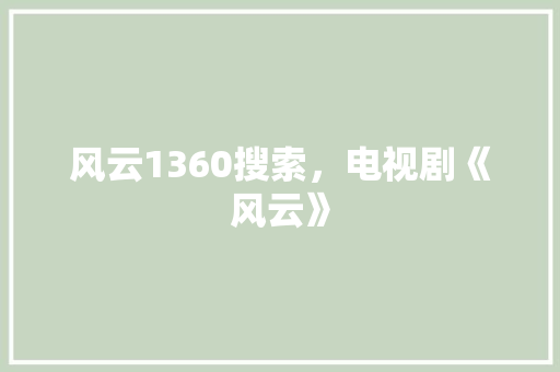 风云1360搜索，电视剧《风云》