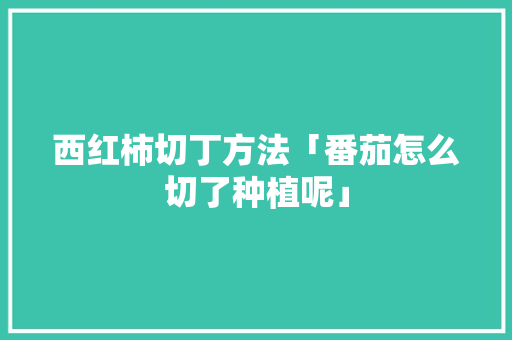 西红柿切丁方法「番茄怎么切了种植呢」 西红柿切丁方法「番茄怎么切了种植呢」 花朵知识