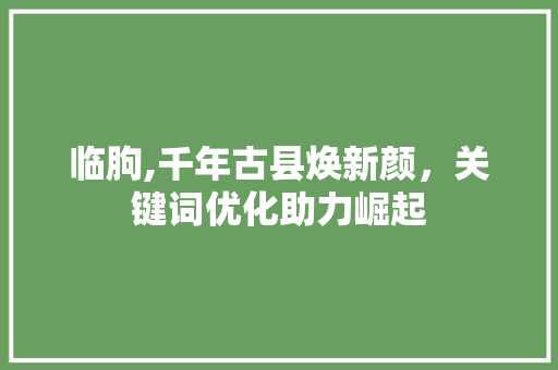 临朐,千年古县焕新颜，关键词优化助力崛起 花朵知识
