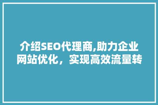 介绍SEO代理商,助力企业网站优化，实现高效流量转化