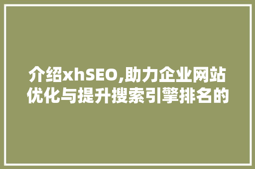 介绍xhSEO,助力企业网站优化与提升搜索引擎排名的方法
