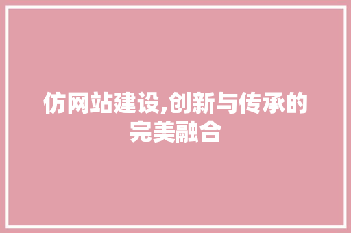仿网站建设,创新与传承的完美融合