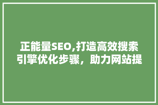 正能量SEO,打造高效搜索引擎优化步骤，助力网站提升排名 番茄种植技巧