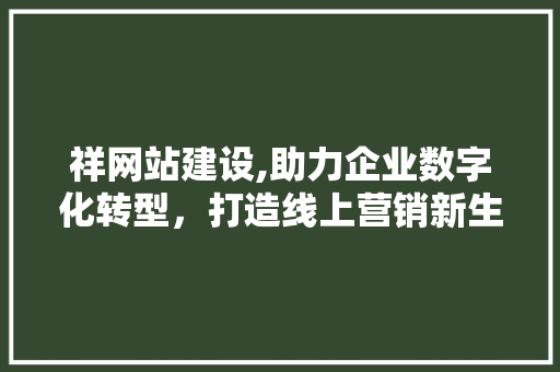 祥网站建设,助力企业数字化转型，打造线上营销新生态