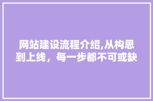 网站建设流程介绍,从构思到上线，每一步都不可或缺