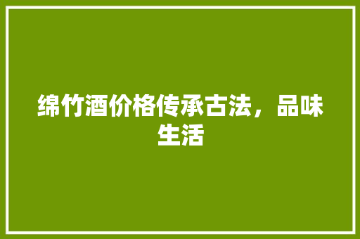 绵竹酒价格传承古法，品味生活