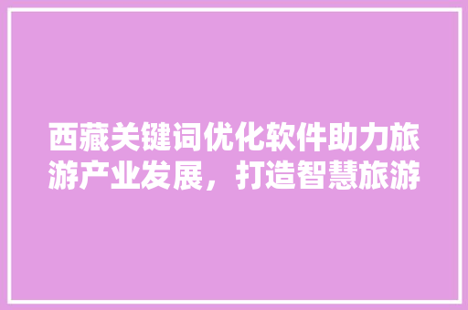 西藏关键词优化软件助力旅游产业发展，打造智慧旅游新格局