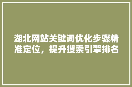湖北网站关键词优化步骤精准定位，提升搜索引擎排名 种植技巧