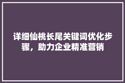 详细仙桃长尾关键词优化步骤，助力企业精准营销