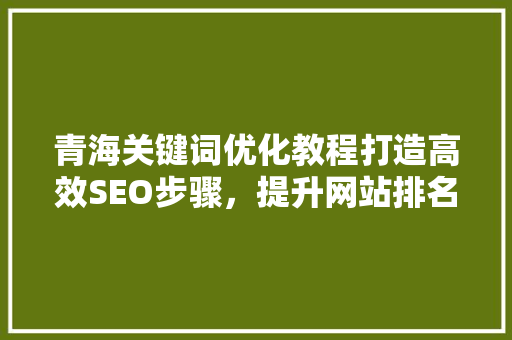 青海关键词优化教程打造高效SEO步骤，提升网站排名