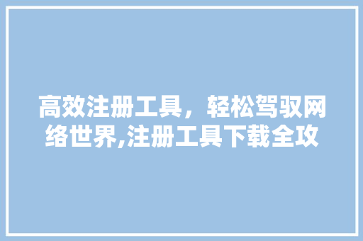 高效注册工具，轻松驾驭网络世界,注册工具下载全攻略