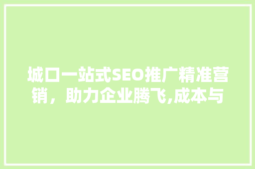 城口一站式SEO推广精准营销，助力企业腾飞,成本与价值