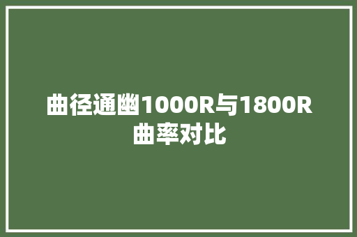 曲径通幽1000R与1800R曲率对比
