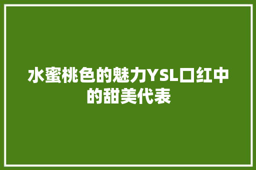 水蜜桃色的魅力YSL口红中的甜美代表