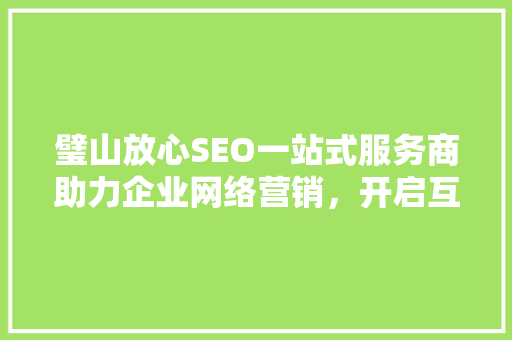璧山放心SEO一站式服务商助力企业网络营销，开启互联网新篇章