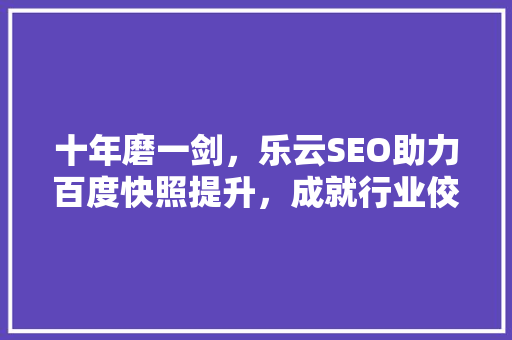 十年磨一剑，乐云SEO助力百度快照提升，成就行业佼佼者