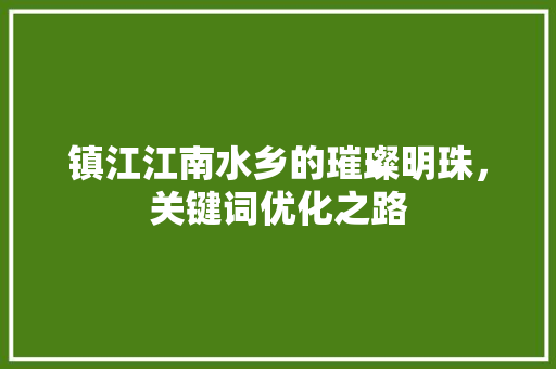 镇江江南水乡的璀璨明珠，关键词优化之路