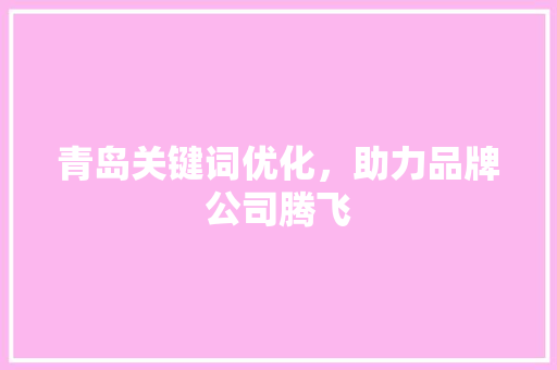 青岛关键词优化，助力品牌公司腾飞
