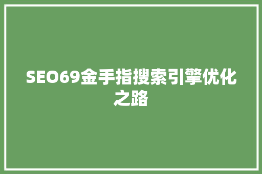 SEO69金手指搜索引擎优化之路