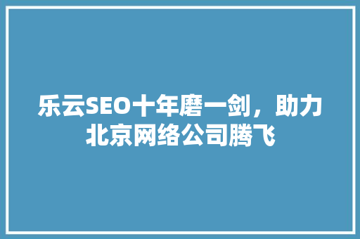 乐云SEO十年磨一剑，助力北京网络公司腾飞