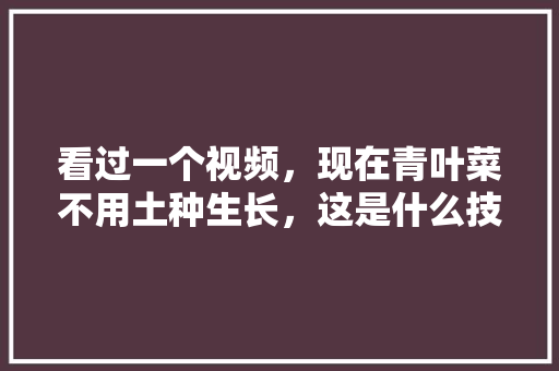看过一个视频，现在青叶菜不用土种生长，这是什么技术？那土豆、花生、红薯也能不用土种生长吗「河南蔬菜种植小技巧视频教程」 看过一个视频，现在青叶菜不用土种生长，这是什么技术？那土豆、花生、红薯也能不用土种生长吗「河南蔬菜种植小技巧视频教程」 植物种类
