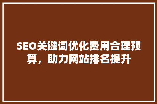 SEO关键词优化费用合理预算，助力网站排名提升