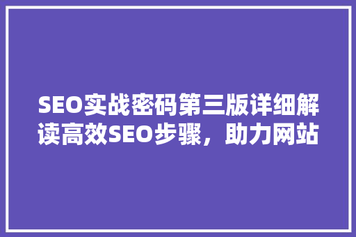 SEO实战密码第三版详细解读高效SEO步骤，助力网站优化