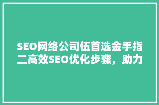 SEO网络公司伍首选金手指二高效SEO优化步骤，助力企业互联网营销