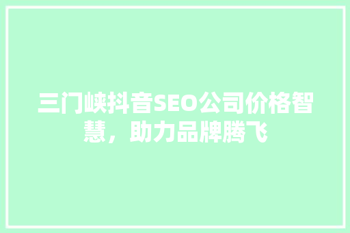 三门峡抖音SEO公司价格智慧，助力品牌腾飞 花朵知识