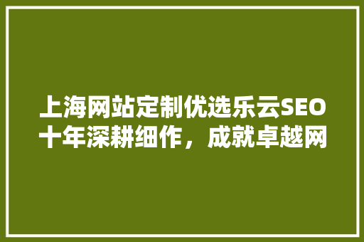 上海网站定制优选乐云SEO十年深耕细作，成就卓越网络品牌