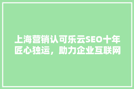 上海营销认可乐云SEO十年匠心独运，助力企业互联网营销新篇章