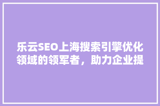 乐云SEO上海搜索引擎优化领域的领军者，助力企业提升在线竞争力