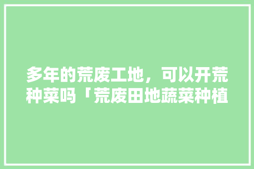 多年的荒废工地，可以开荒种菜吗「荒废田地蔬菜种植小技巧视频」