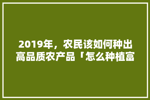 2019年，农民该如何种出高品质农产品「怎么种植富硒番茄视频教程」 2019年，农民该如何种出高品质农产品「怎么种植富硒番茄视频教程」 番茄病虫害防治
