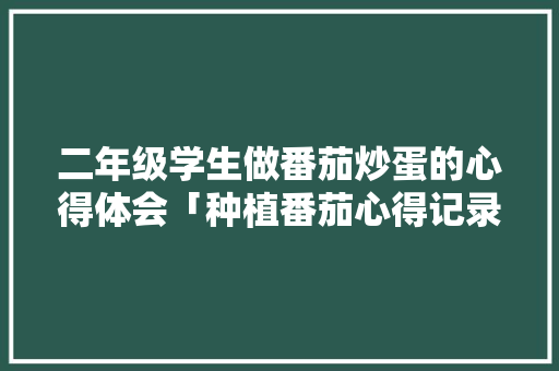 二年级学生做番茄炒蛋的心得体会「种植番茄心得记录怎么写的」