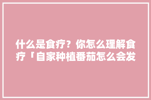 什么是食疗？你怎么理解食疗「自家种植番茄怎么会发气根」