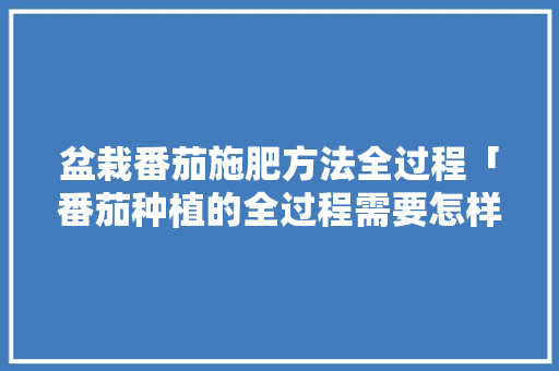 盆栽番茄施肥方法全过程「番茄种植的全过程需要怎样施肥」 盆栽番茄施肥方法全过程「番茄种植的全过程需要怎样施肥」 番茄病虫害防治