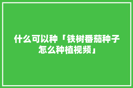 什么可以种「铁树番茄种子怎么种植视频」 什么可以种「铁树番茄种子怎么种植视频」 番茄种植技巧