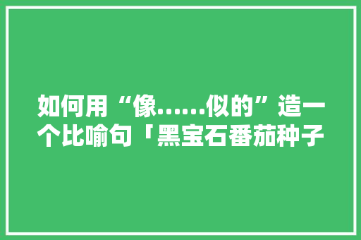 如何用“像……似的”造一个比喻句「黑宝石番茄种子怎么种植视频」