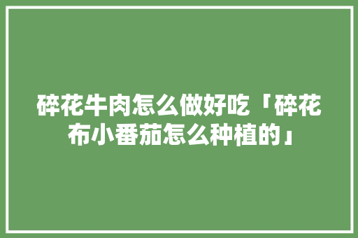 碎花牛肉怎么做好吃「碎花布小番茄怎么种植的」
